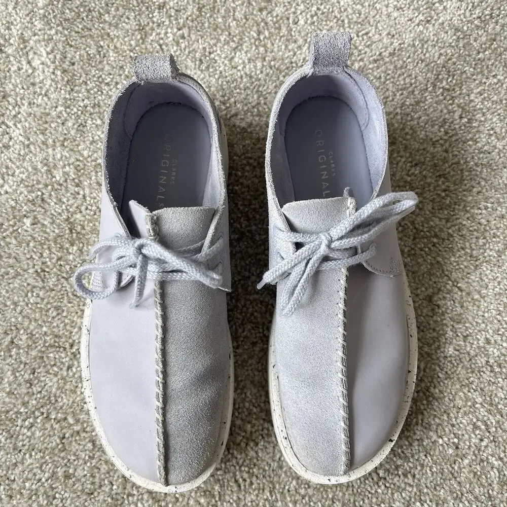 Clarks Originals Desert Trek Form Leather Cool Blue Comfort Shoes Women’s 7.5 M - Picture 4 of 13
